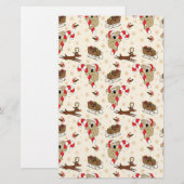 Cute Santa Sloth Prettige feestdagen Briefpapier (Voorkant / Achterkant)