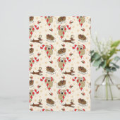 Cute Santa Sloth Prettige feestdagen Briefpapier (Staand voorkant)