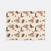 Cute Santa Sloth Prettige feestdagen Fleece Deken (Voorkant (Horizontaal))