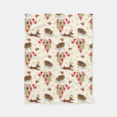 Cute Santa Sloth Prettige feestdagen Fleece Deken (Voorkant)