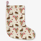 Cute Santa Sloth Prettige feestdagen Kleine Kerstsok (Voorkant)