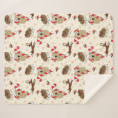 Cute Santa Sloth Prettige feestdagen Sherpa Deken (Voorkant (horizontaal))