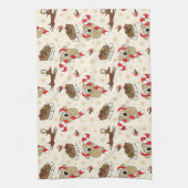 Cute Santa Sloth Prettige feestdagen Theedoek (Verticaal)