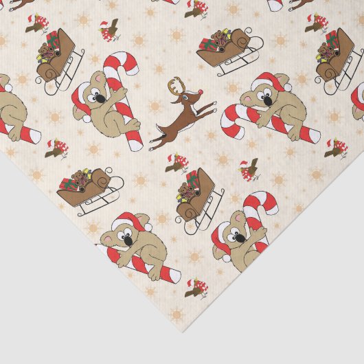 Cute Santa Sloth Prettige feestdagen Tissuepapier (Detail)