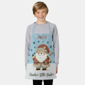 Cute Santa Snowflakes Santa's Little Baker Kids Schort (Gedragen)