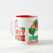 Cute Santa Tweekleurige Koffiemok (Voorkant links)