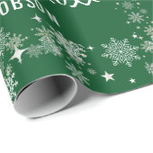 Cute Santa Unicorn Modern Script Holly Personalise Cadeaupapier (Rol Hoek)