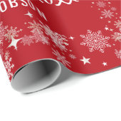 Cute Santa Unicorn Modern Script Holly Personalise Cadeaupapier (Rol Hoek)