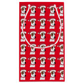 Cute Santa Whippet Merry kerstcadeau Klein Cadeauzakje (Achterkant)