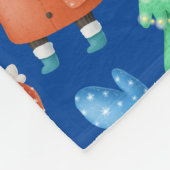 Cute Santa Winter Cartoon Blue Pattern Fleece Deken (Hoek)