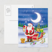 Cute Santa with sledge Feestdagenkaart (Voorkant / Achterkant)