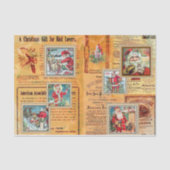 Cute Santas en Newspaper Collage Tissuepapier (Voorkant)