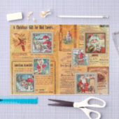 Cute Santas en Newspaper Collage Tissuepapier (Craft)