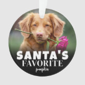 Cute Santa's Favoriete Hond Foto Kerstmis Ornament (voorkant)