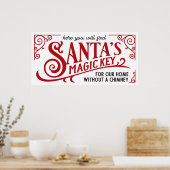 Cute Santas key kerstvakantiedecor Poster (Keuken)