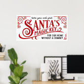 Cute Santas key kerstvakantiedecor Poster (Thuiskantoor)