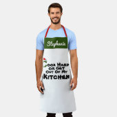 Cute Santa's Pet Personaliseer kerstnaam Schort (Gedragen)