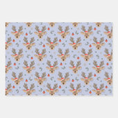 Cute Santas & Reindeers Inpakpapier Vel (Voorkant 2)