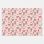 Cute Santas & Reindeers Inpakpapier Vel (Voorkant)