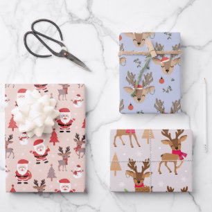 Cute Santas & Reindeers Inpakpapier Vel