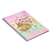 Cute sarcastische cartoon kat hail Satan Notitieboek (Rechterzijde)