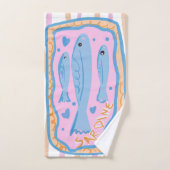 Cute Sardine Art Bad Handdoek (Handdoek)