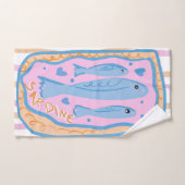 Cute Sardine Art Bad Handdoek (Handdoek)