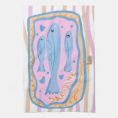 Cute Sardine Art Theedoek (Verticaal)