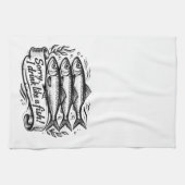 Cute Sardine Fish Quote T-Shirt Theedoek (Horizontaal)