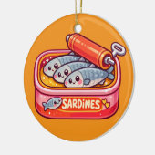 Cute Sardines Can Pink Orange Keramisch Ornament (Links)
