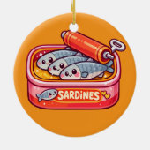Cute Sardines Can Pink Orange Keramisch Ornament (Achterkant)