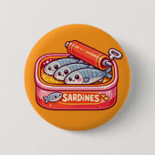 Cute Sardines Can Pink Orange Ronde Button 5,7 Cm (Voorkant)