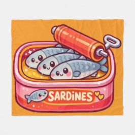Cute Sardines Fish Cartoon Fleece Deken