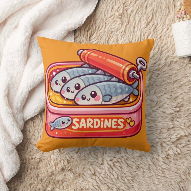 Cute Sardines Fish Cartoon Kussen (Deken)