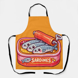 Cute Sardines Fish Cartoon Schort