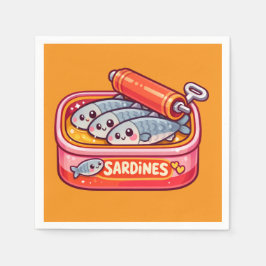 Cute Sardines Fish Cartoon Servet