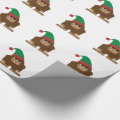 Cute Sasquatch Kerstmis Elf Cadeaupapier (Hoek)