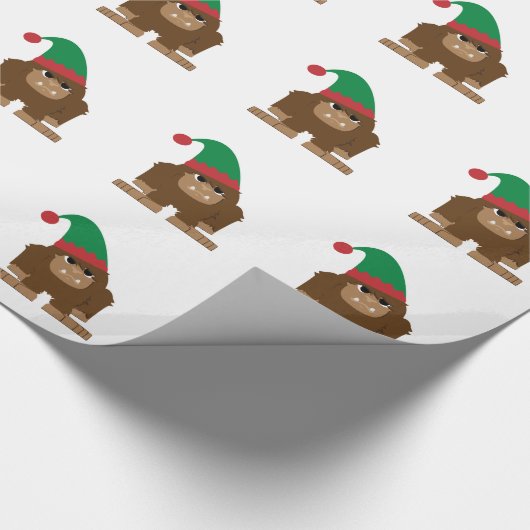 Cute Sasquatch Kerstmis Elf Cadeaupapier (Hoek)