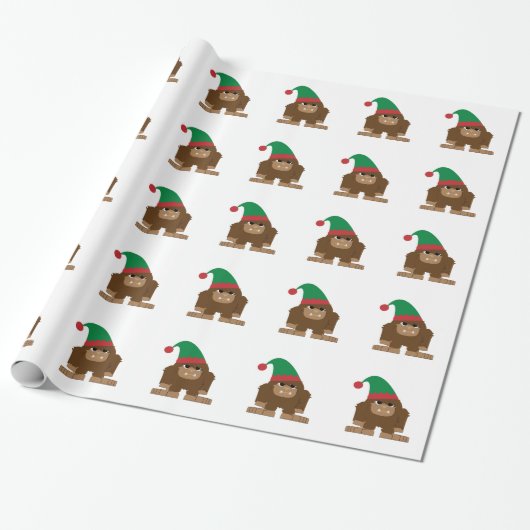 Cute Sasquatch Kerstmis Elf Cadeaupapier (Uitgerold)