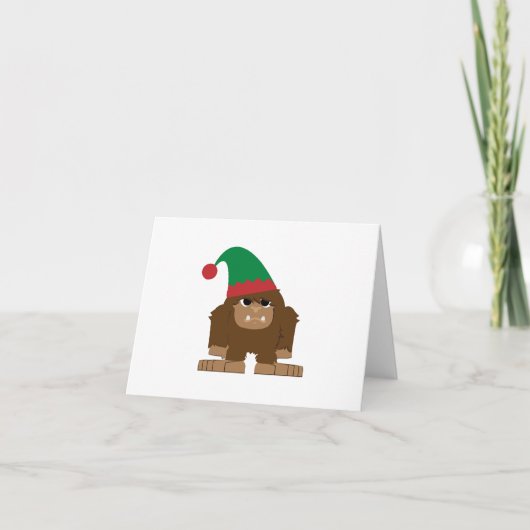 Cute Sasquatch Kerstmis Elf Feestdagen Kaart (Voorkant)