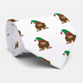 Cute Sasquatch Kerstmis Elf Stropdas (Opgerold)
