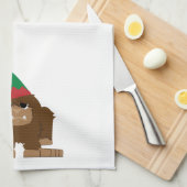 Cute Sasquatch Kerstmis Elf Theedoek (Quarter Fold)
