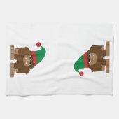 Cute Sasquatch Kerstmis Elf Theedoek (Horizontaal)