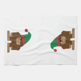 Cute Sasquatch Kerstmis Elf Theedoek