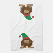 Cute Sasquatch Kerstmis Elf Theedoek (Verticaal)