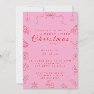 Cute Sassy Christmas Party Invitation Kaart