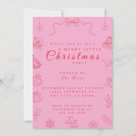 Cute Sassy Christmas Party Invitation Kaart (Voorkant)