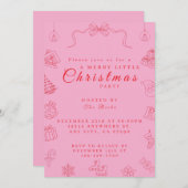 Cute Sassy Christmas Party Invitation Kaart (Voorkant / Achterkant)