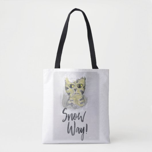Cute Sassy Fun Snow Way Painted Cat Slogan Tote Bag (Voorkant)