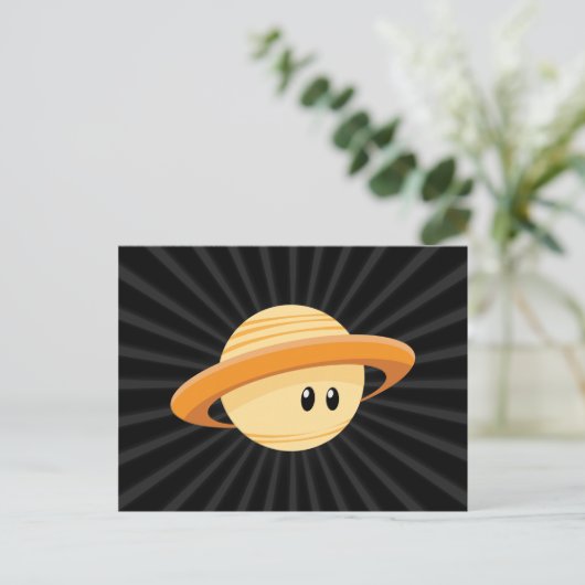 Cute Saturn Planet Briefkaart (Staand voorkant)
